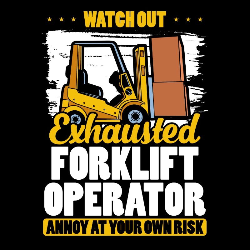 Exhausted Forklift Operator Lustiger Gabelstapler