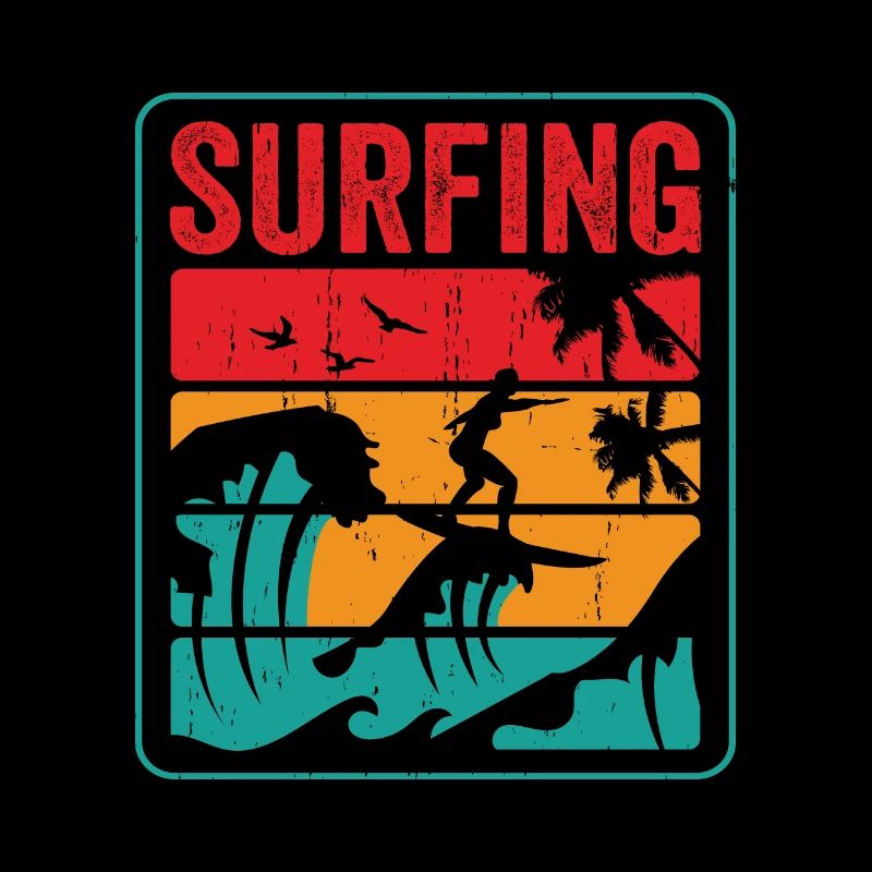 Surfer Riding Waves Surfin Surf