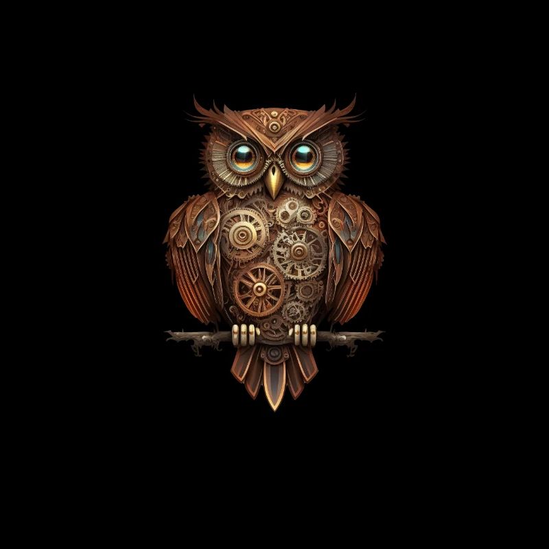 Eule mit Uhrwerk Steampunk Design
