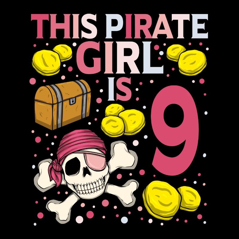 Skeleton This Pirate Is 9th Pirate Birthday