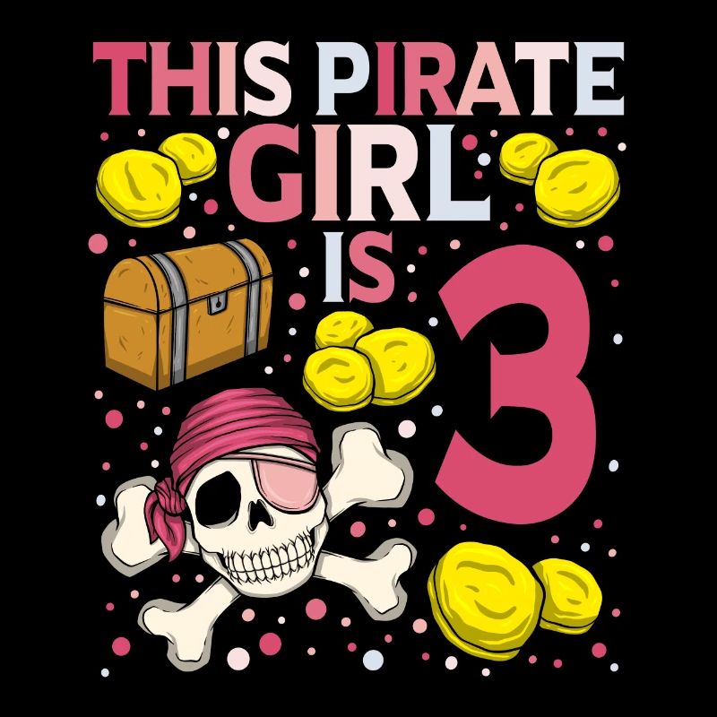 Skeleton This Pirate Is 3rd Pirate Birthday