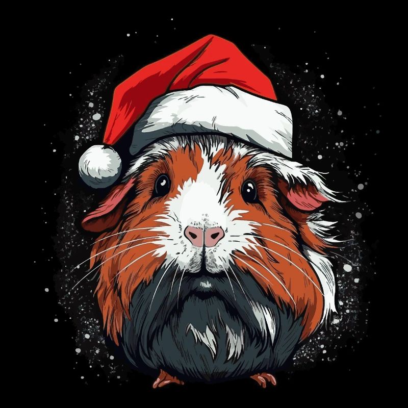 Cochon d’Inde avec chapeau de Père Noël