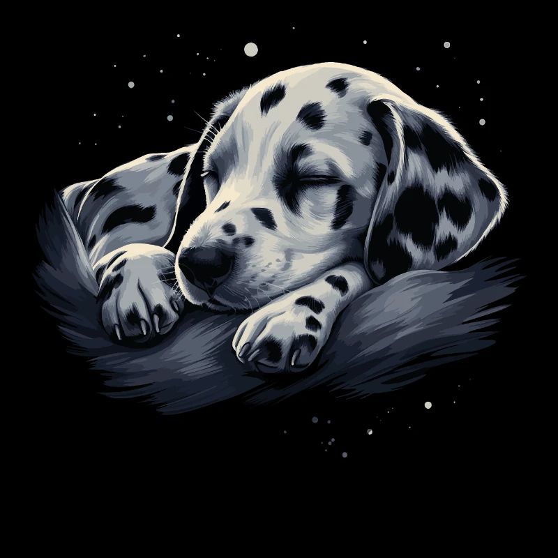 Chiot dalmatien endormi