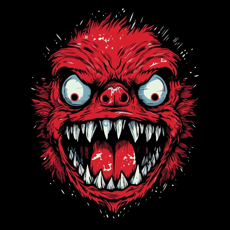 Wütendes rotes Monster