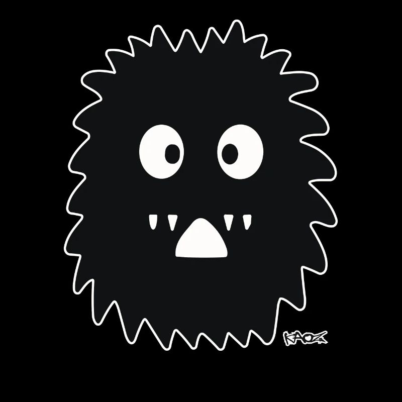 Monstre noir, drôle et mignon