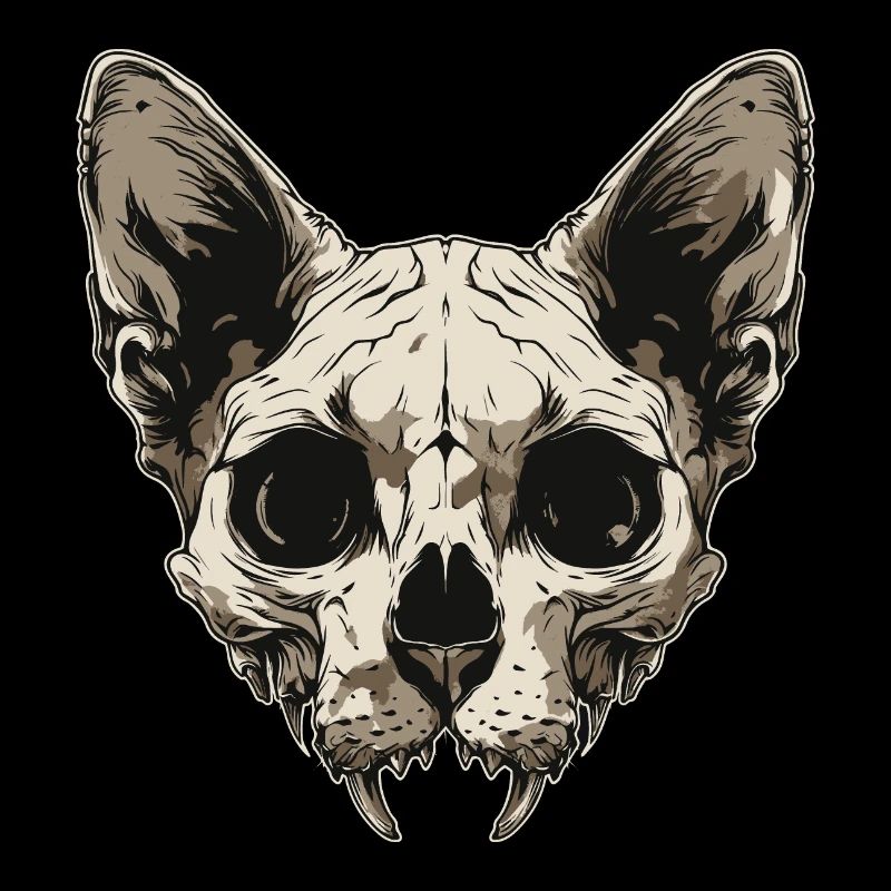 Zombie Cat Skull