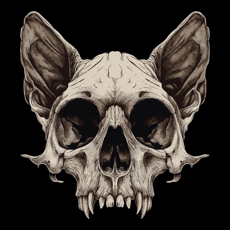 Crâne de chat zombie
