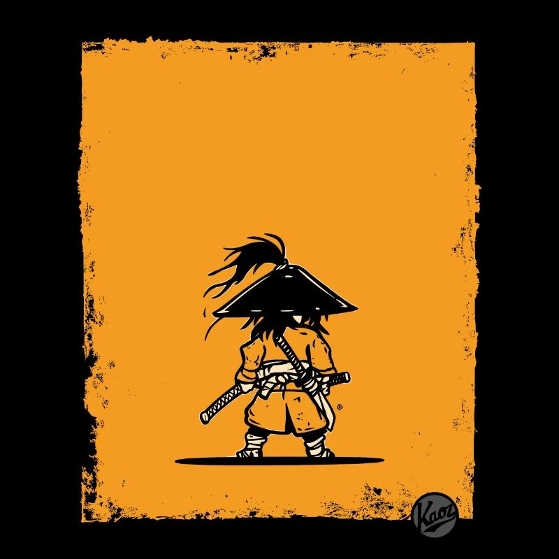 Krieger-Silhouette im Samurai-Stil