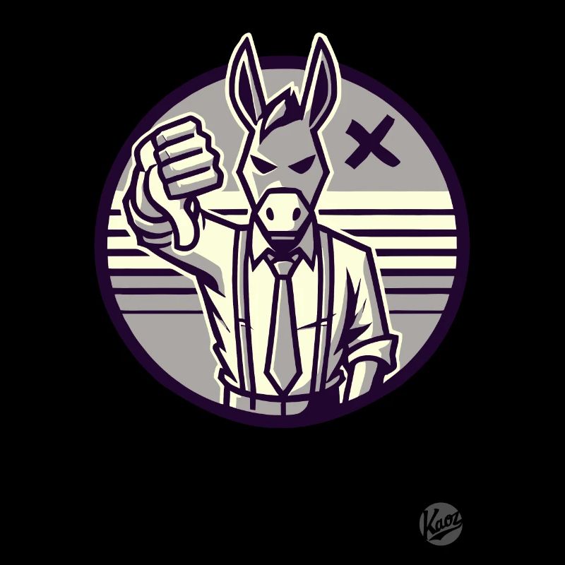 Thumbs down from the refusing donkey