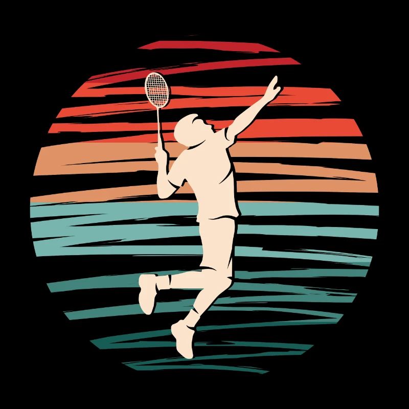 Badminton player retro badminton