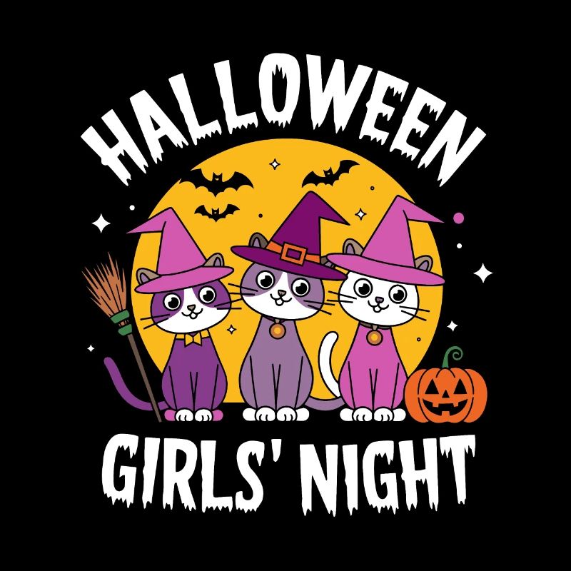 Halloween Soirée entre filles Chats Sorcières