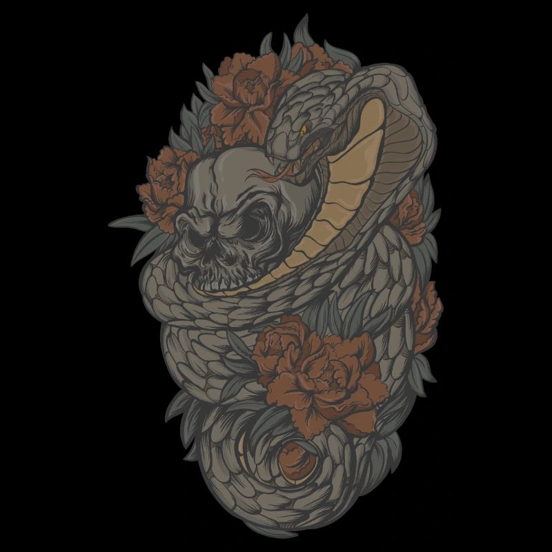 Vintajge. Serpent avec tête de mort