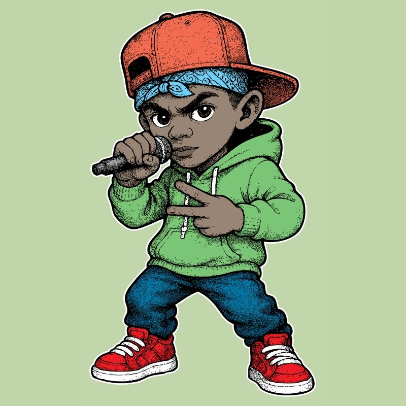 Junger Rapper-Junge mit Mikrofon