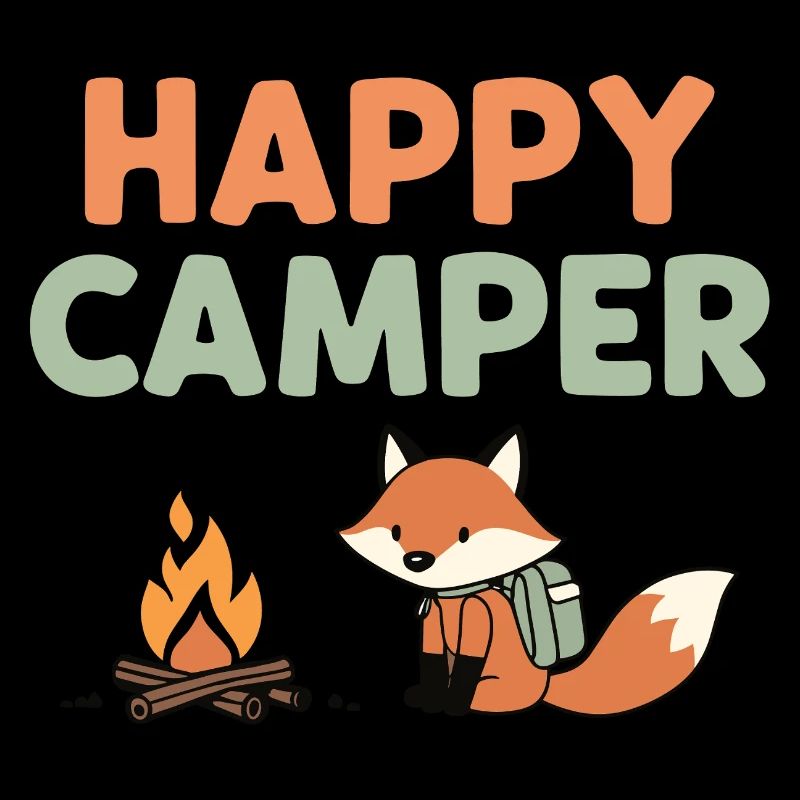 Happy Camper Fox au feu de camp