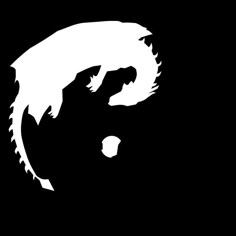 Yin and Yang Dragons with Spheres