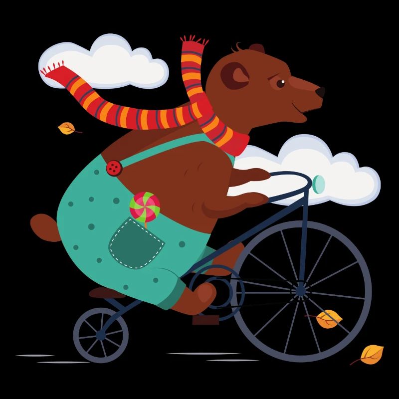 Bear with bicycle