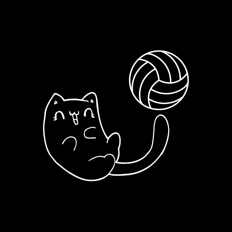 Cute cat is playing volleyball