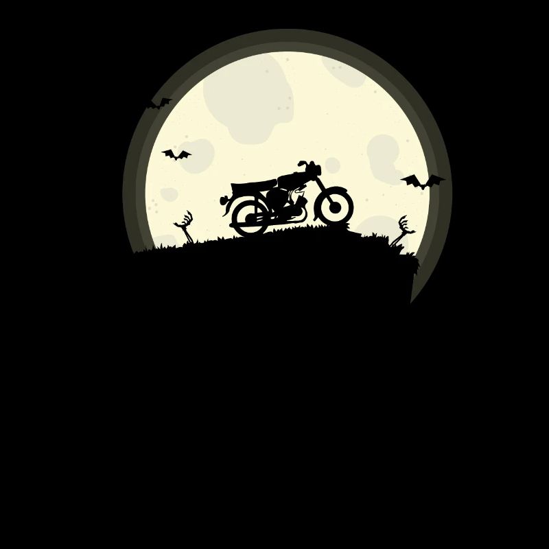 Conception de chemise lune cyclomoteur silhouette à deux roues