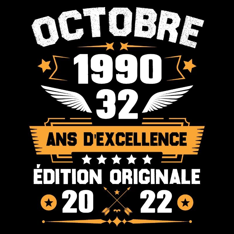 Octobre 1990 Idée cadeau d'anniversaire 32 ans