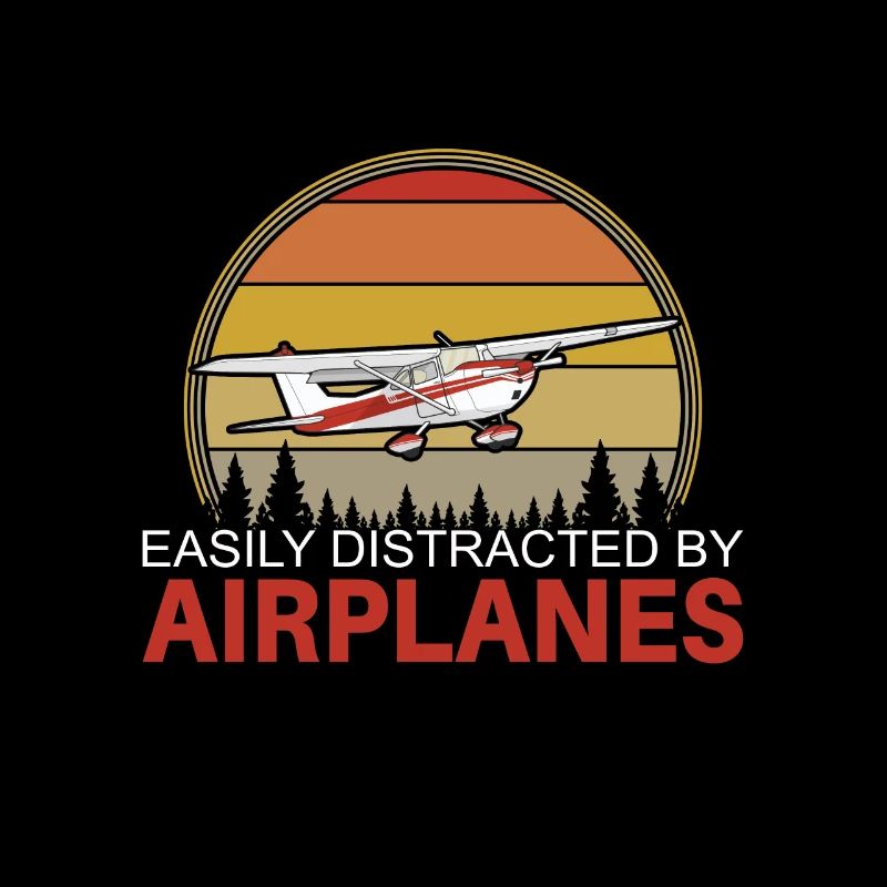 Easily Distracted By Airplanes Pilot Aviation