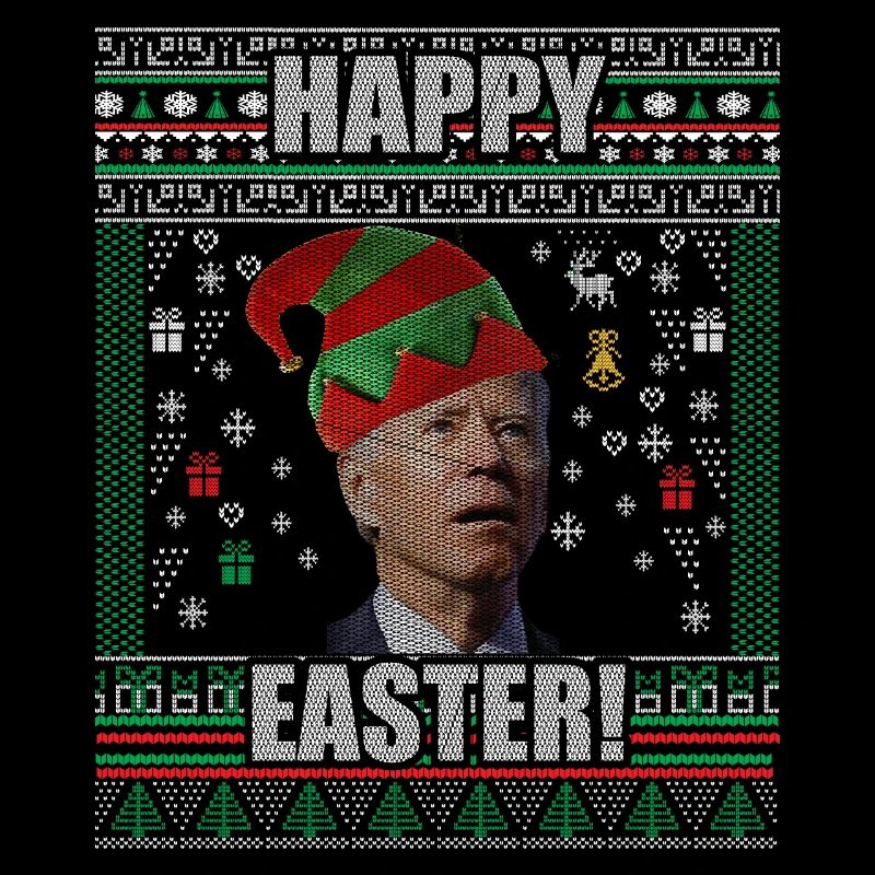 Funny Biden Ugly Christmas Sweater Happy Easter