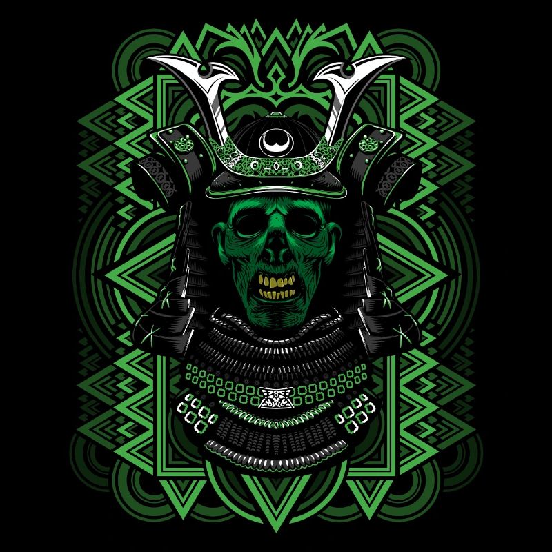 Green zombie samurai