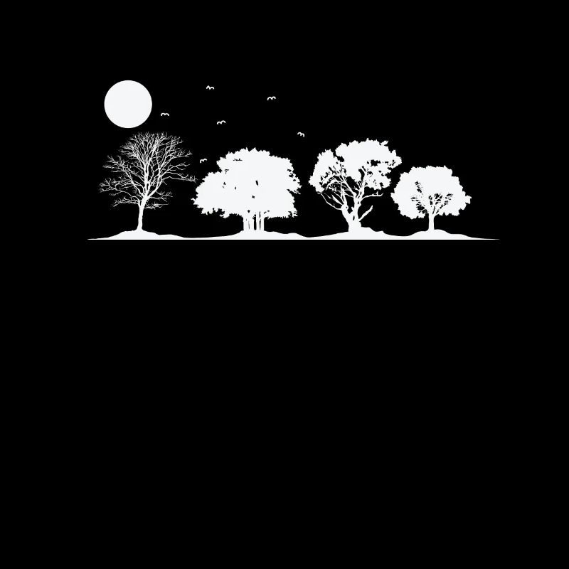Trees at Full Moon Nature Forests Leaves