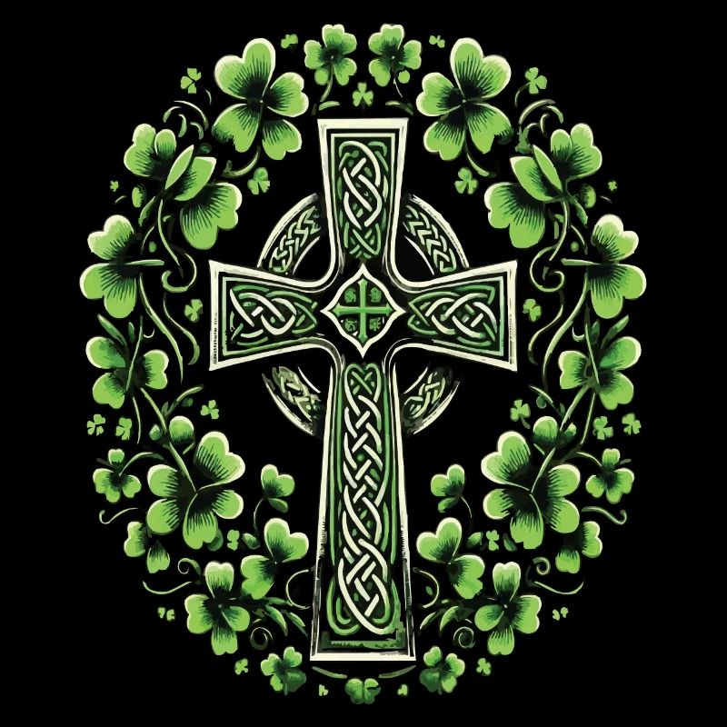 Conception de la Saint-Patrick de la croix irlandaise verte