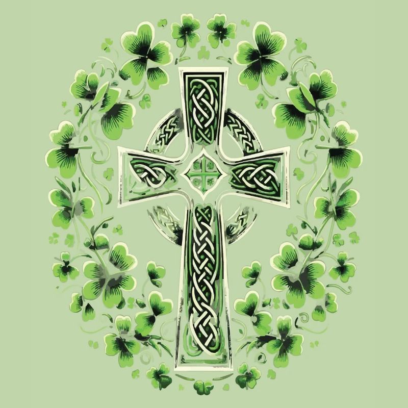Conception de la Saint-Patrick de la croix irlandaise verte
