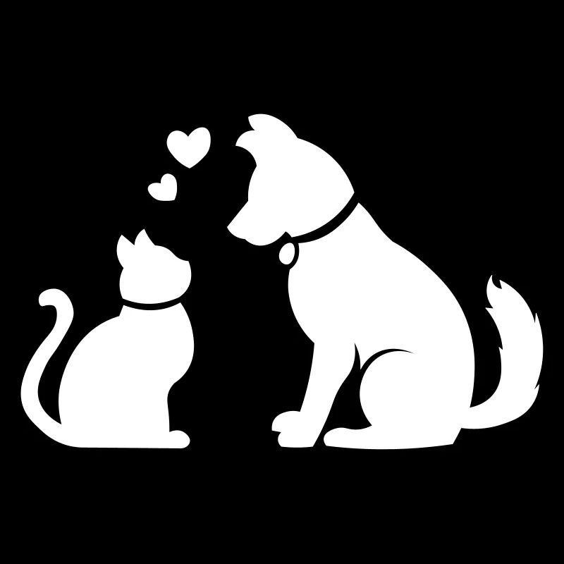 Chat mignon et chien / chat mignon et chien / cadeau