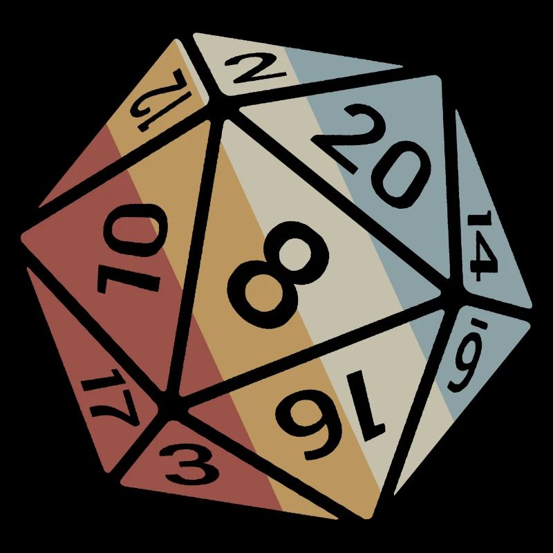 20-sided Cube Retro Style Vintage