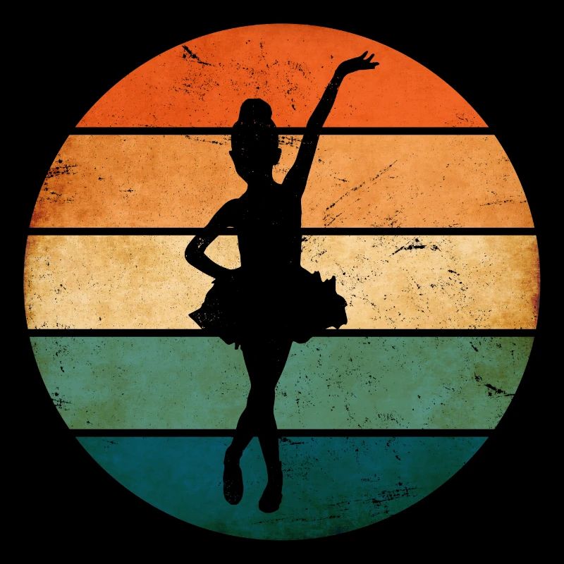 Ballerina Dances Before Retro Sunset