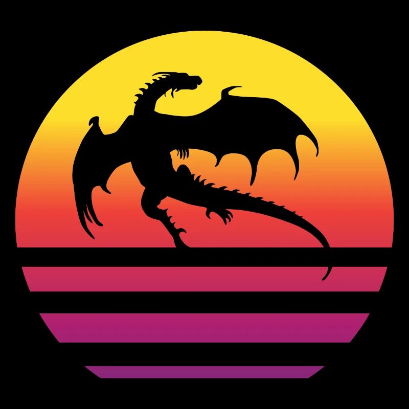 Drache Retro Style Vintage