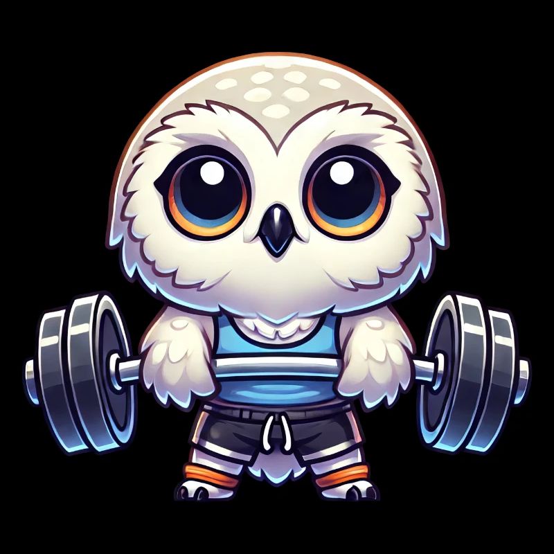 Eule Schnee Eule Fitness Workout Langhantel