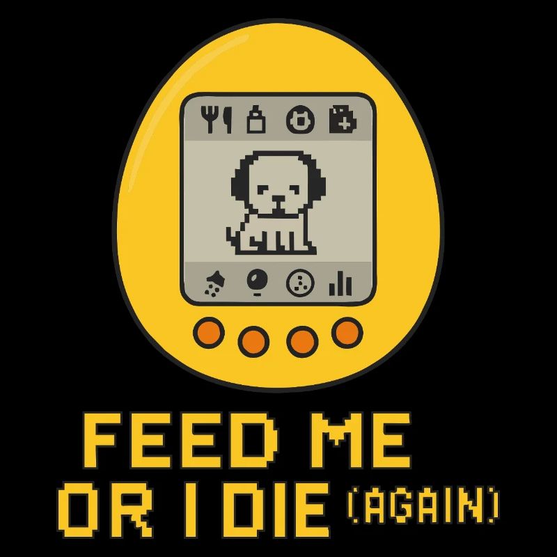 Pixel Dog in the Egg – Feed Me! 90s vibes