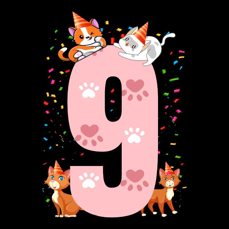 9. Chat Anniversaire Célébrant 9 ans