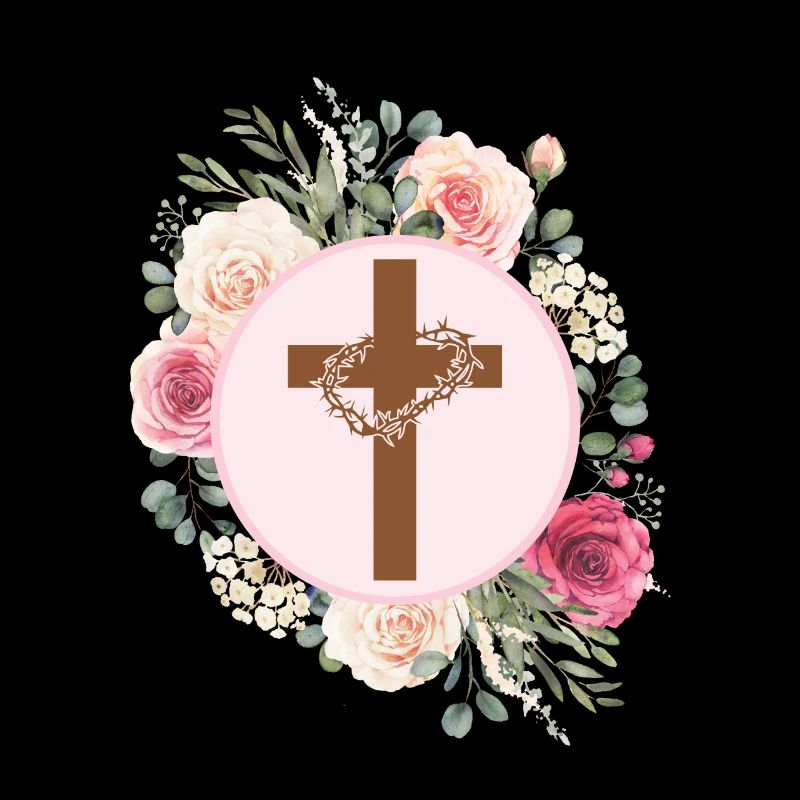 Jesus Kruzifix Blumenkranz Dornenkrone