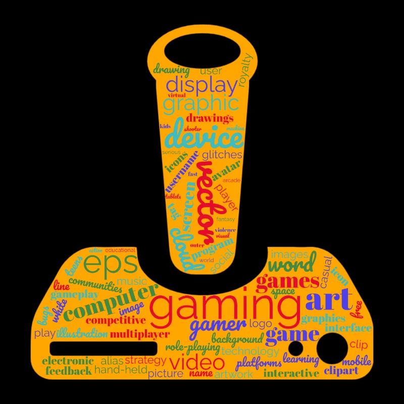 wordcloud gaming orange joystick