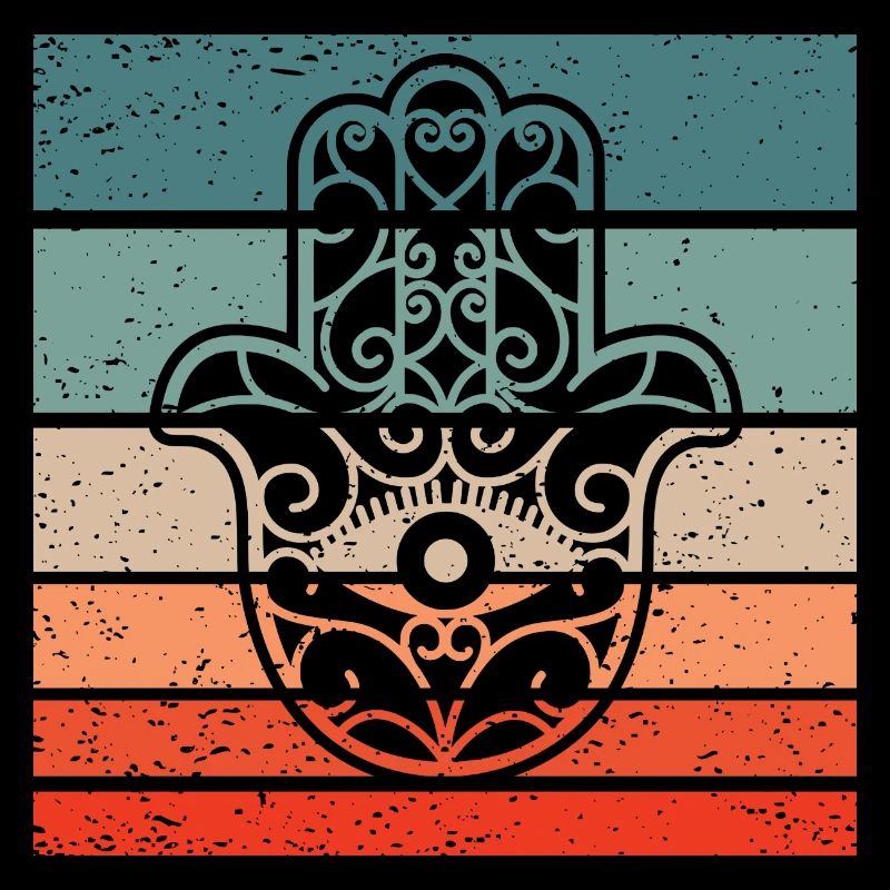 Hamsa Main de Fatima Retro Style Vintage