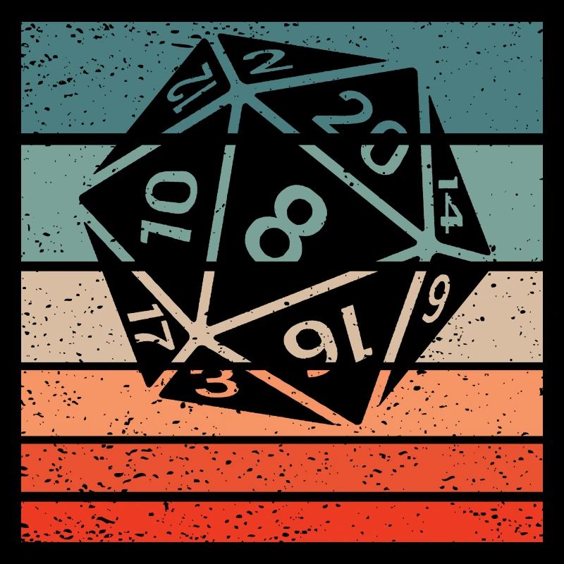 20-sided Cube Retro Style Vintage