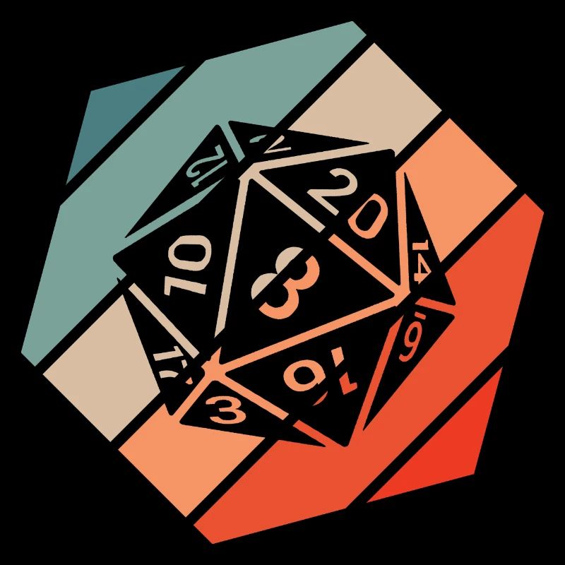 20-sided Cube Retro Style Vintage