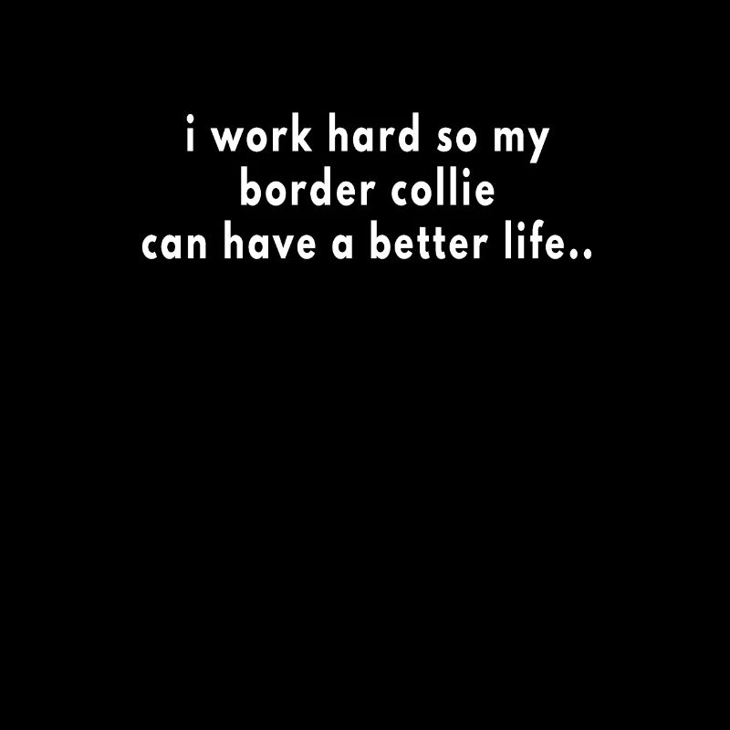 i work hard so my border collie have better life