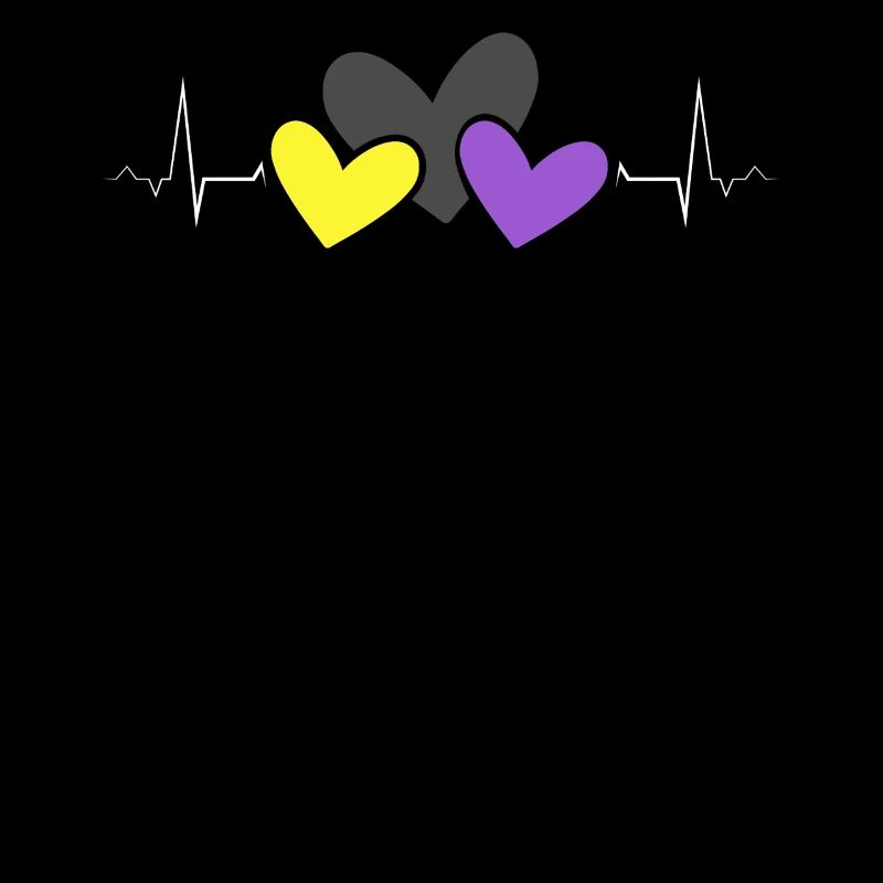 Nonbinary Pride Bunte Herzen Herzschlag LGBTQ+