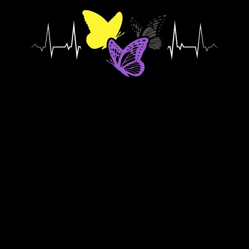 Nonbinary Pride Butterflies Heartbeat LGBTQ+