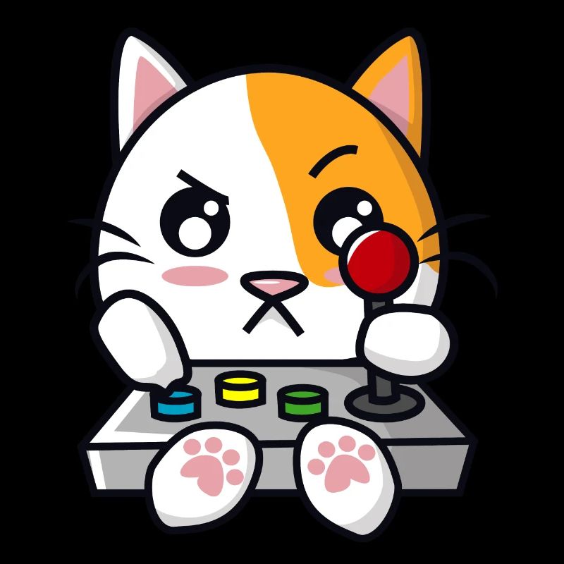 Cat avec manette de jeu Manette de jeu
