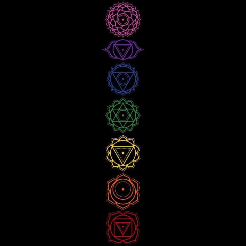 7 chakra symbols - colors assignment