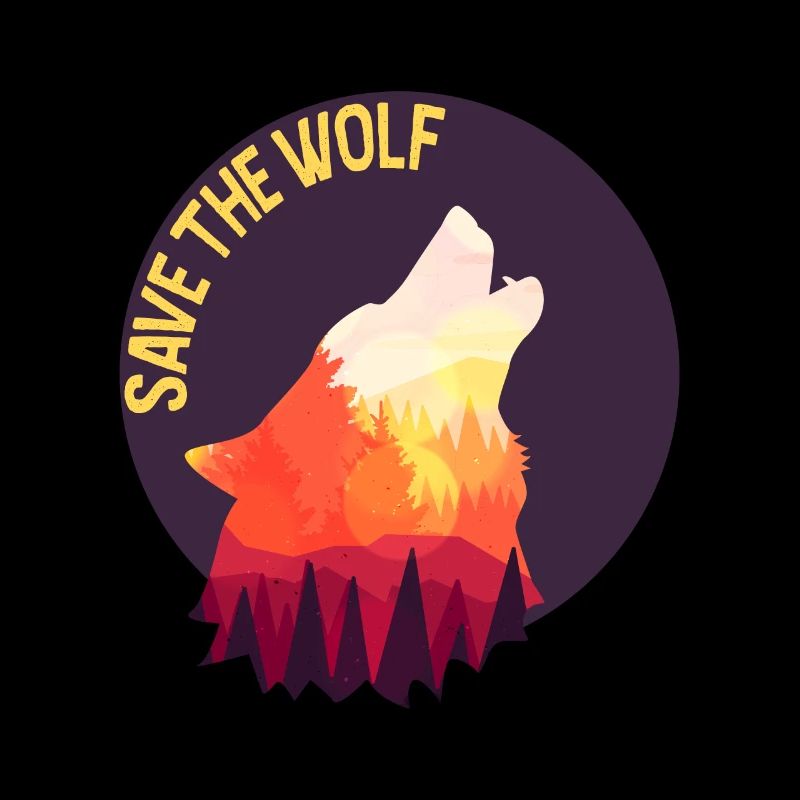 Wolf animal protection forest animal wolf pack gift