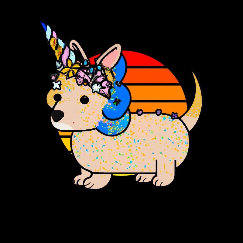 Licorne teckel Coucher de soleil