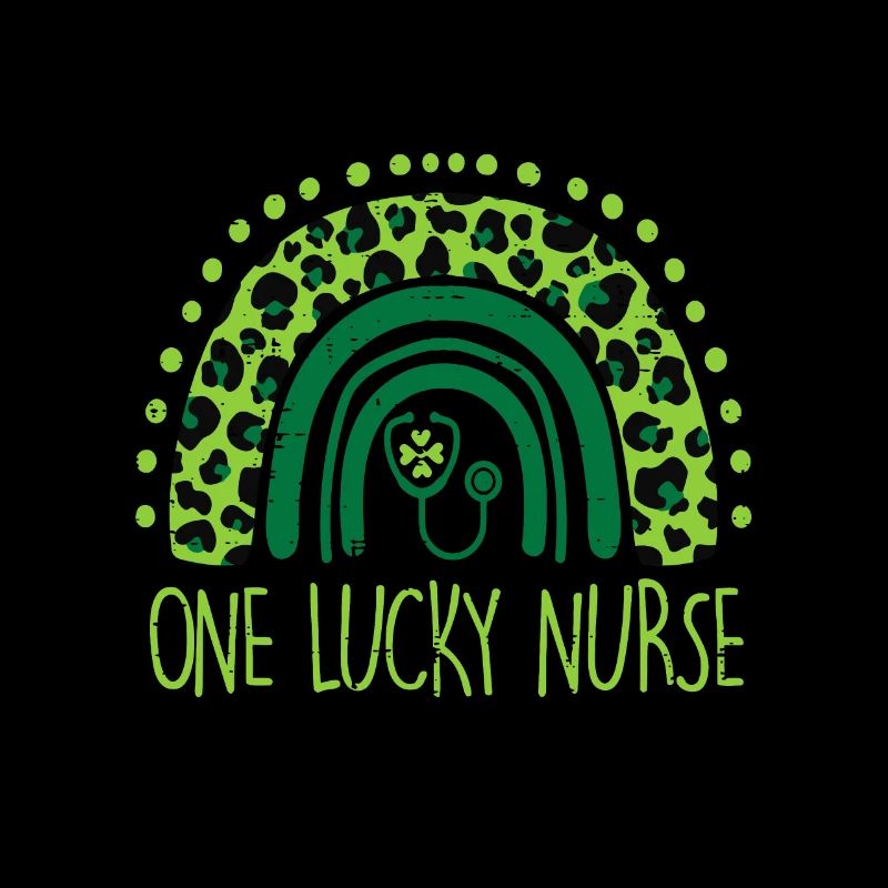One Lucky Nurse Scrub RN ICU ER St Patricks Day Nu