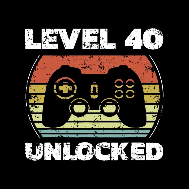 Level 40 Freigeschalteter lustiger Videospieler 40. Geburtstag